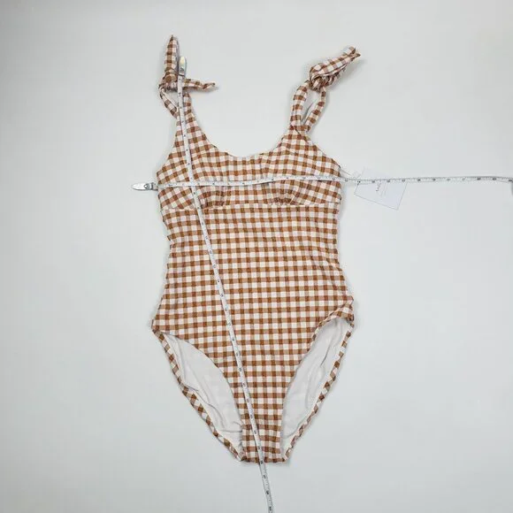 Andie Swim The Mandalay One Piece Women's Size XS Gingham Sparrow Seersucker NWT - Picture 7 of 16